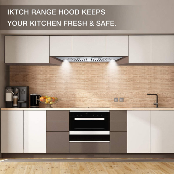 IKTCH 900 Cubic Feet Per Minute Ducted Insert Range Hood with Baffle